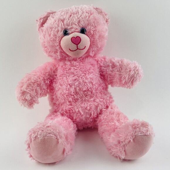 Build A Bear Plush Teddy Pink Soft Heart Nose Stuffed Animal Kitty White Scruffy - Picture 2 of 11